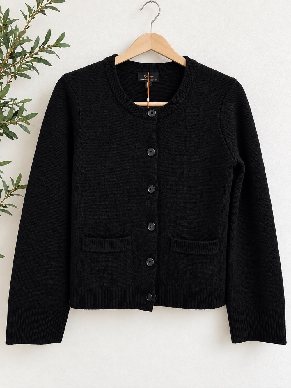 NWT Quince 100% Mongolian Cashmere Structured Cardigan Black XS